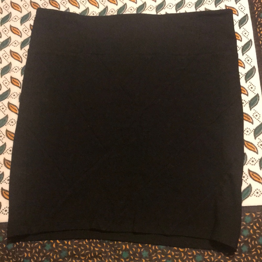 Black cotton mini skirt